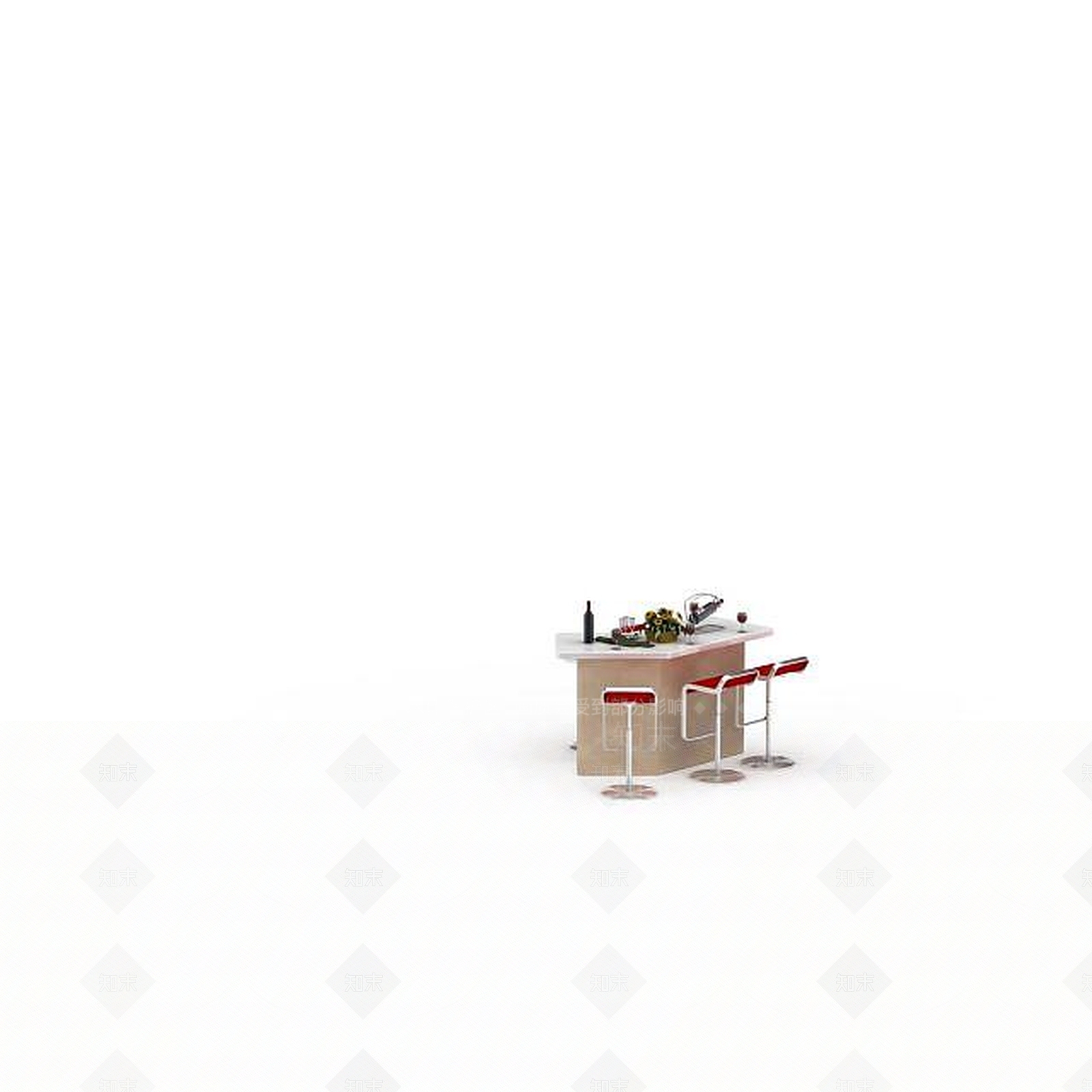 现代书桌椅3D模型下载【ID:1195054745】