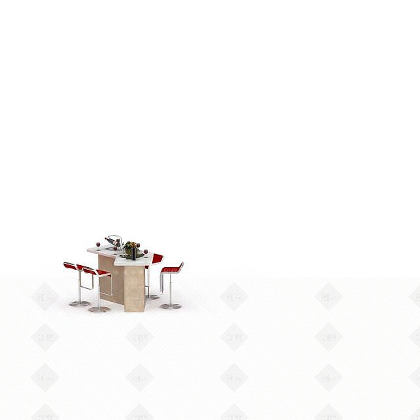 现代书桌椅3D模型下载【ID:1195054745】