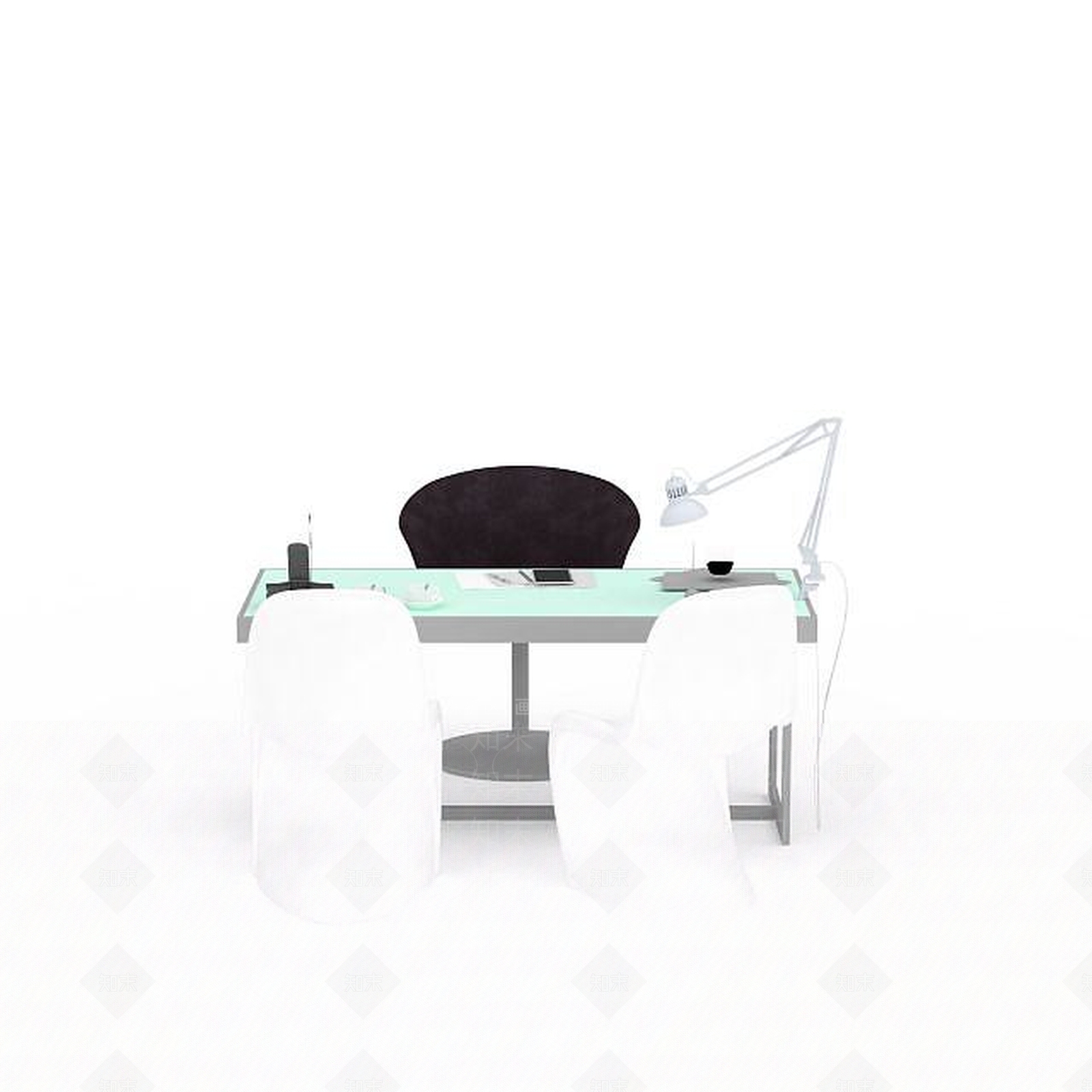 现代书桌椅3D模型下载【ID:1195055131】