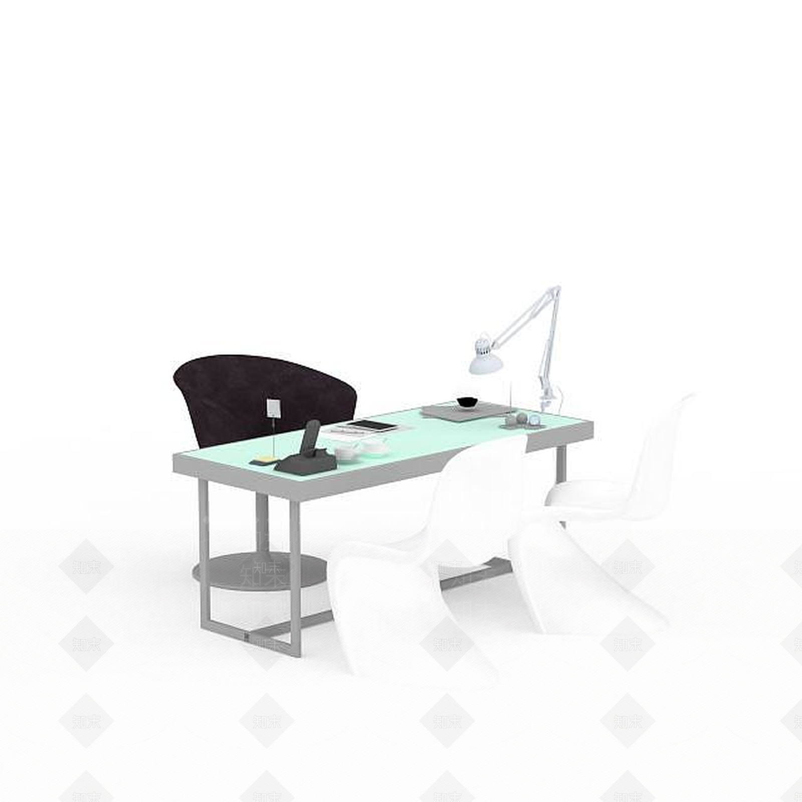 现代书桌椅3D模型下载【ID:1195055131】