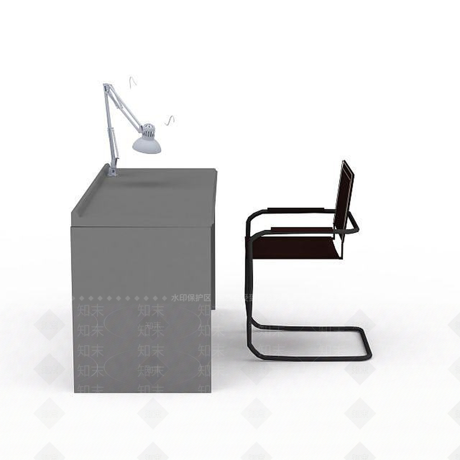 现代书桌椅3D模型下载【ID:1198913450】