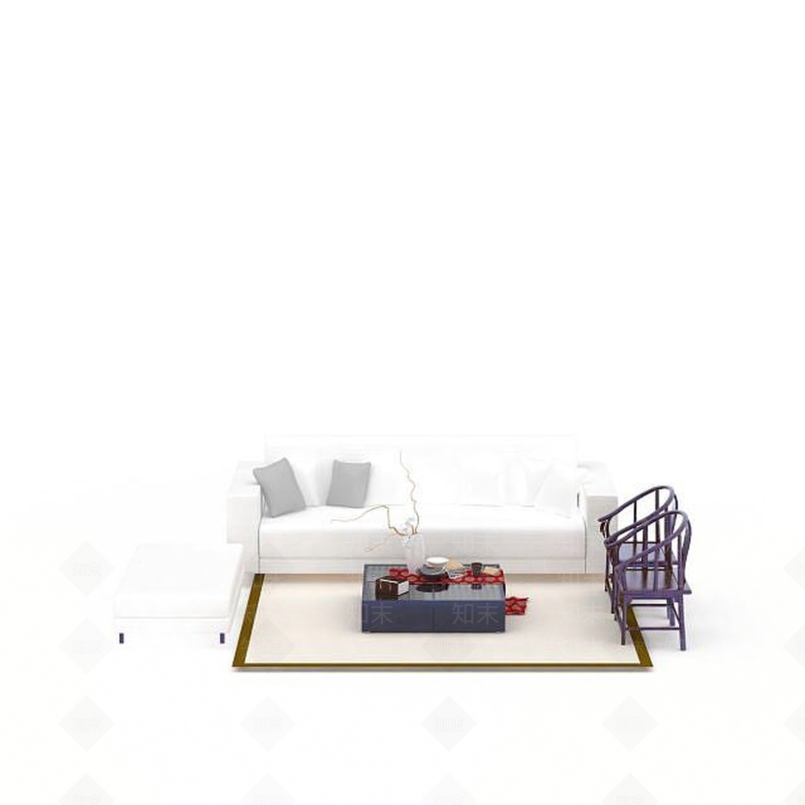 现代沙发组合3D模型下载【ID:1195055958】