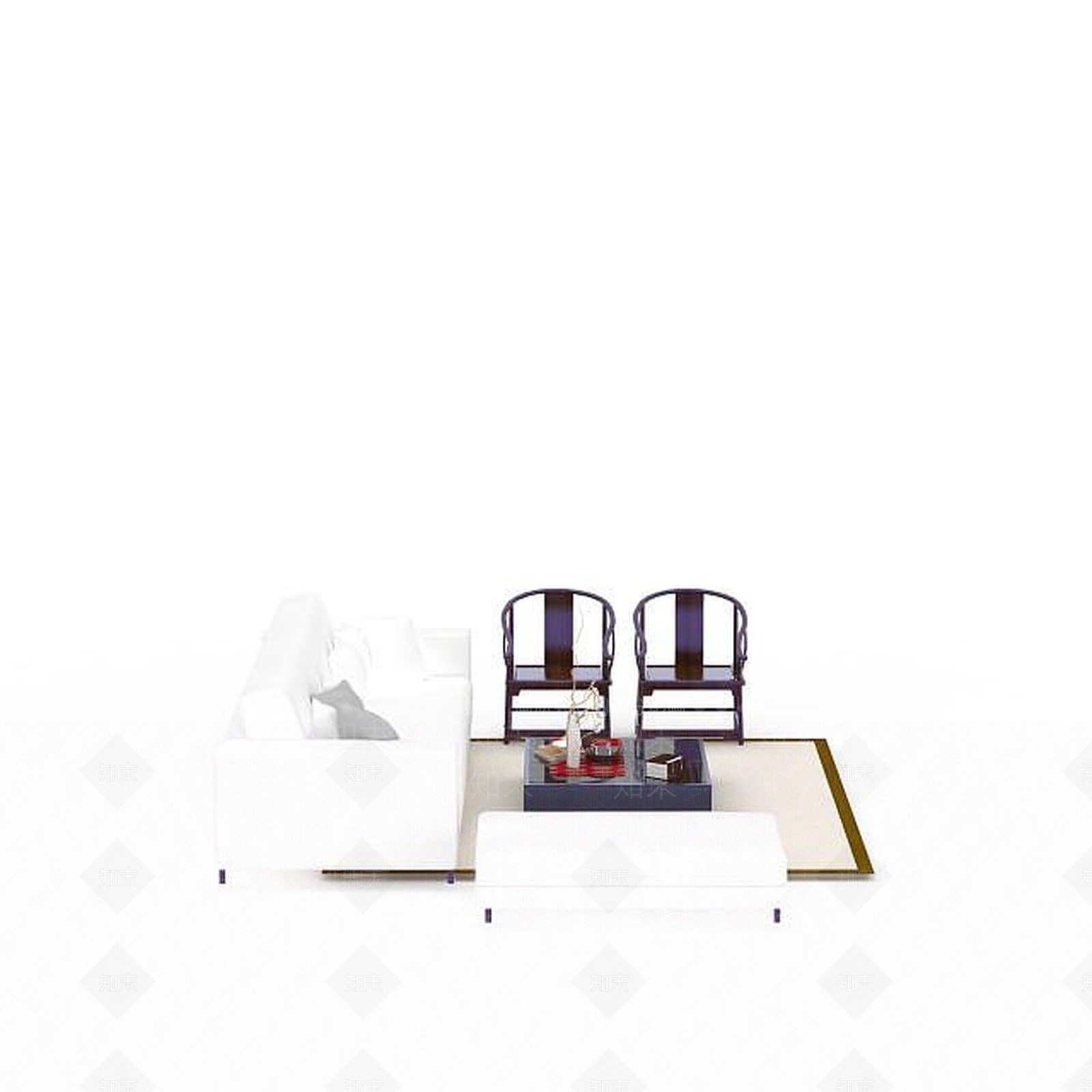 现代沙发组合3D模型下载【ID:1195055958】