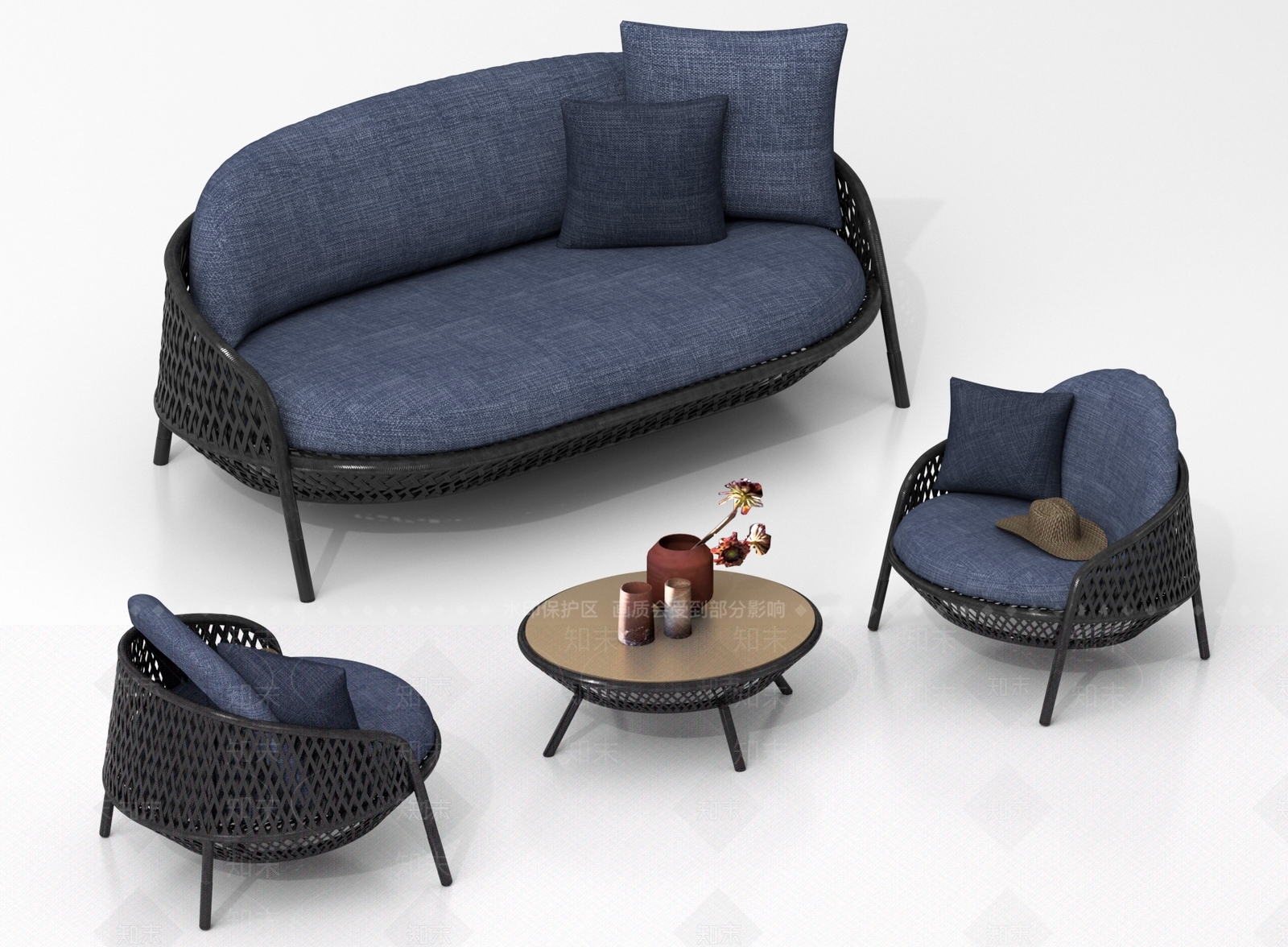 现代户外沙发3D模型下载【ID:1195058703】