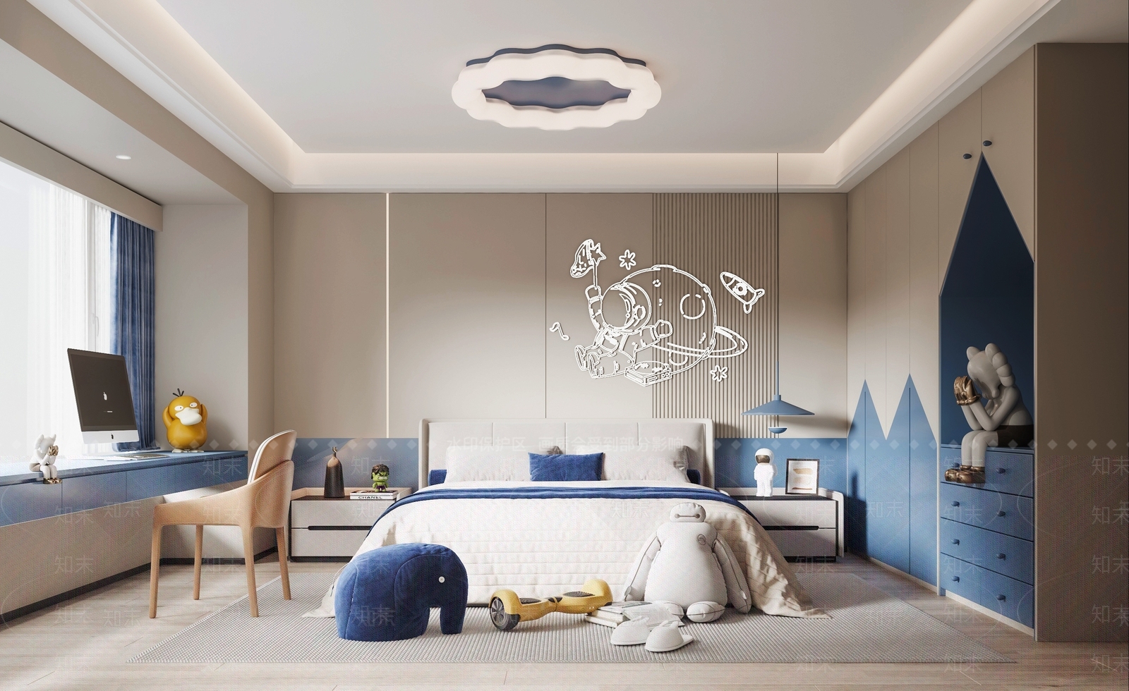 现代男孩房3D模型下载【ID:1195059025】