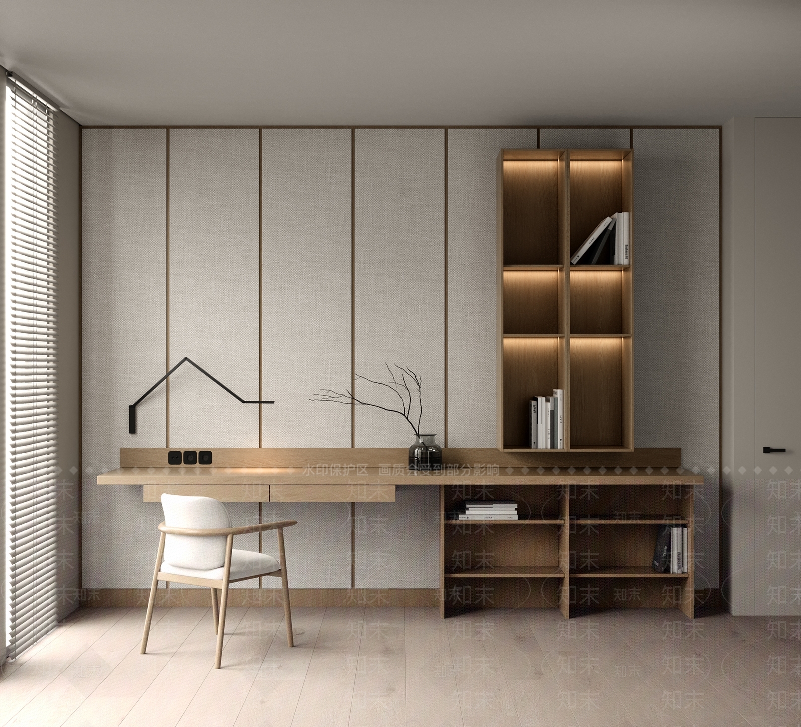 现代书桌椅3D模型下载【ID:1195059271】