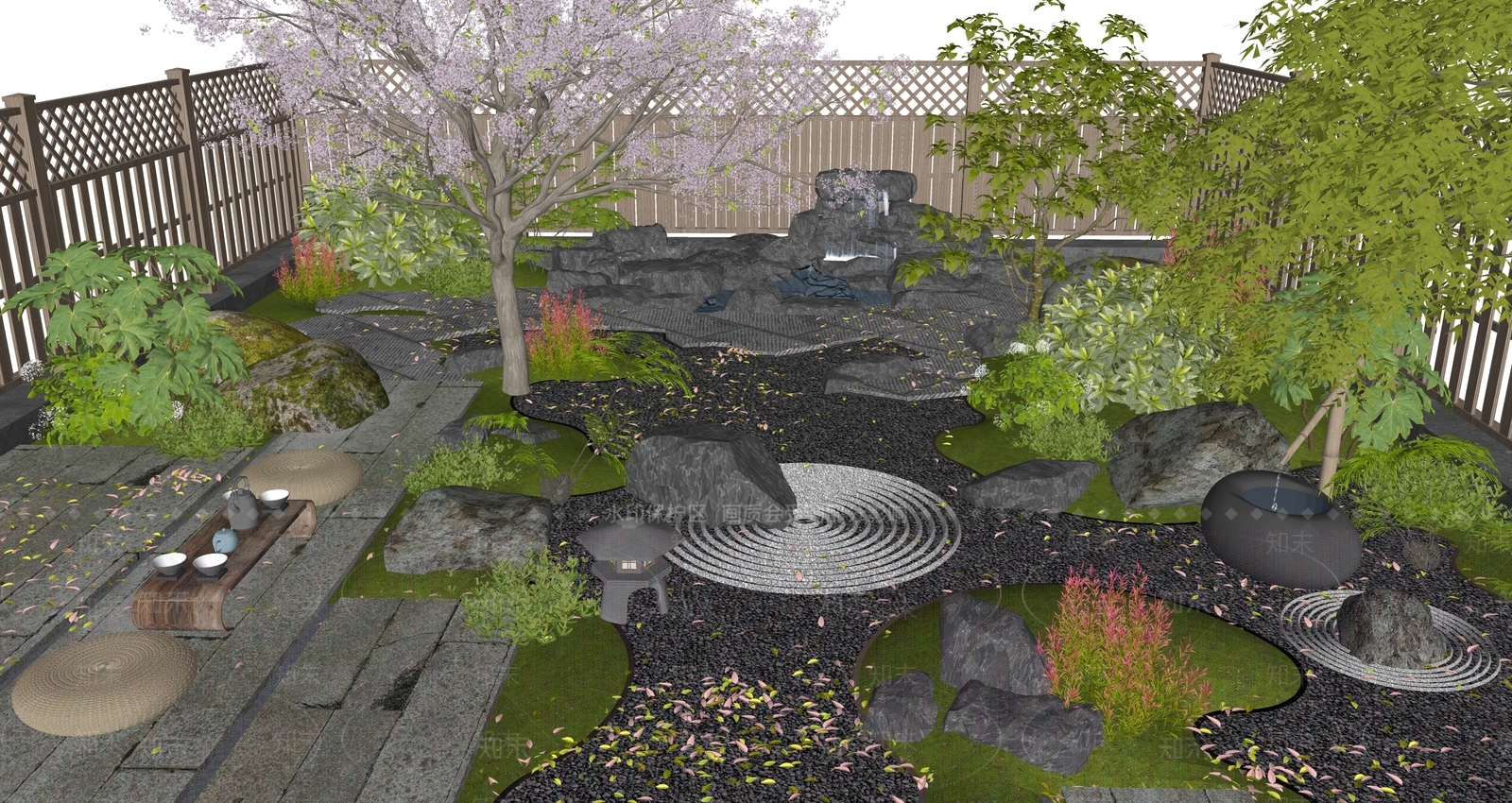 日式微地形SU模型下载【ID:1195059692】