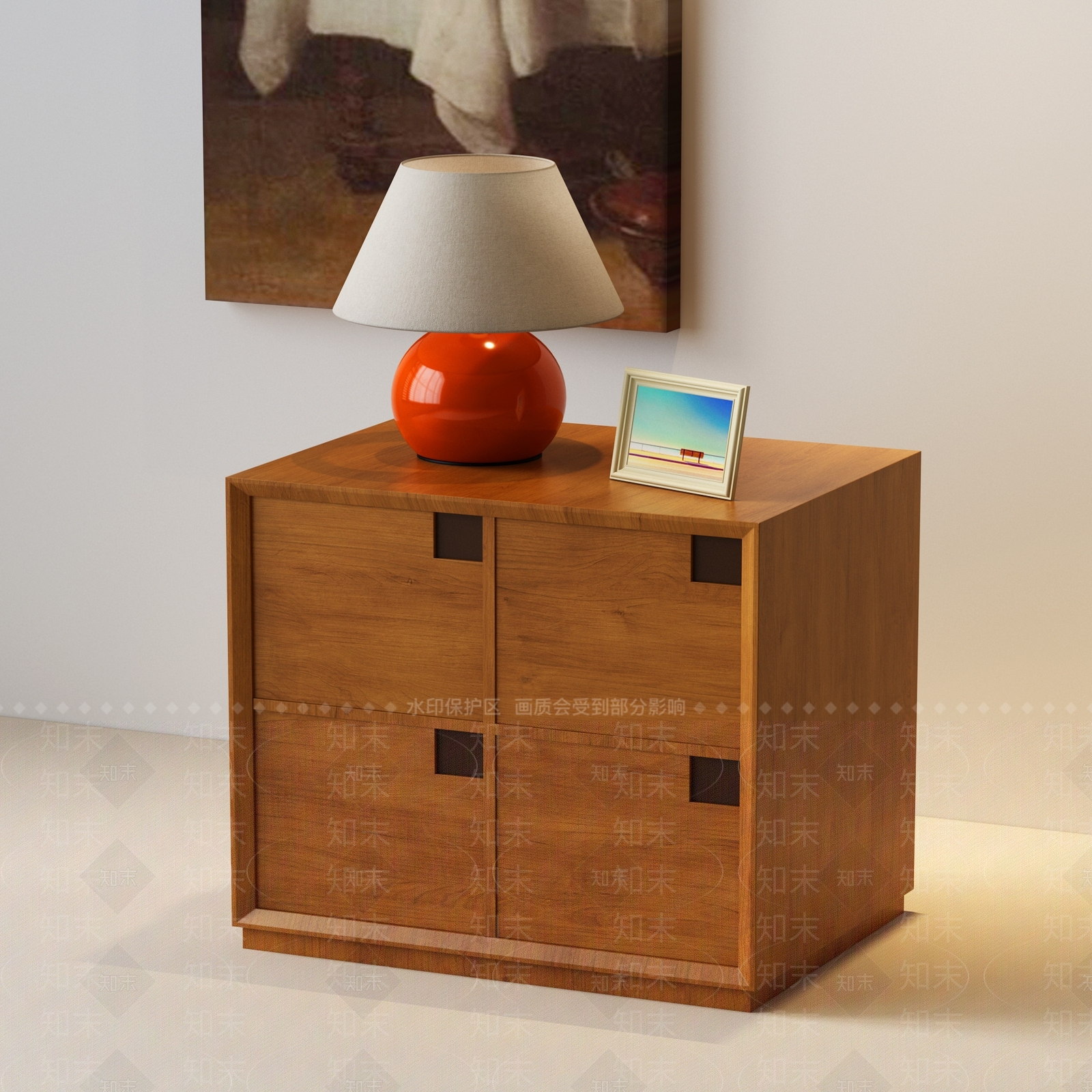 现代中古床头柜3D模型下载【ID:1195059781】