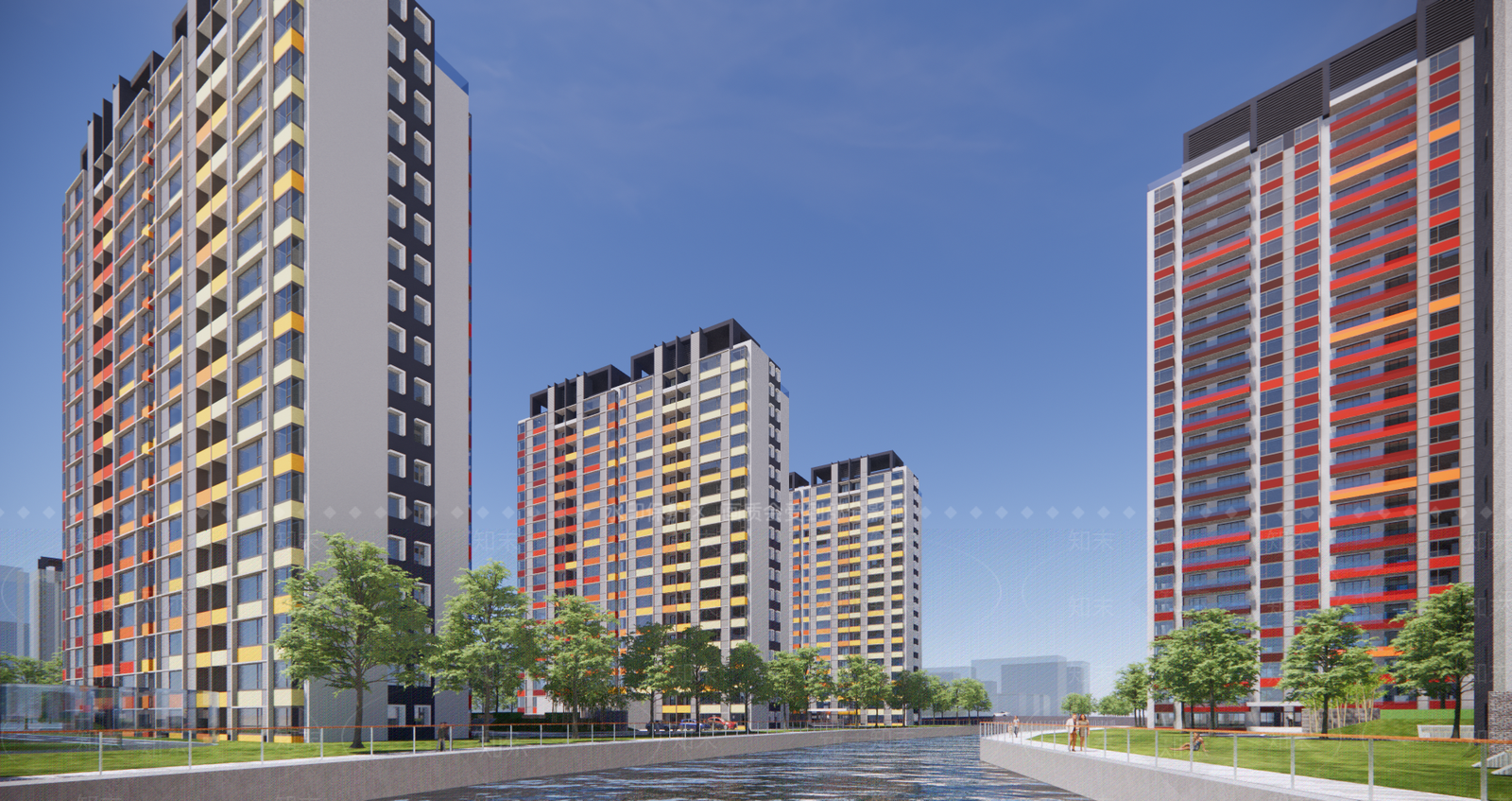 现代小区建筑SU模型下载【ID:1195060333】