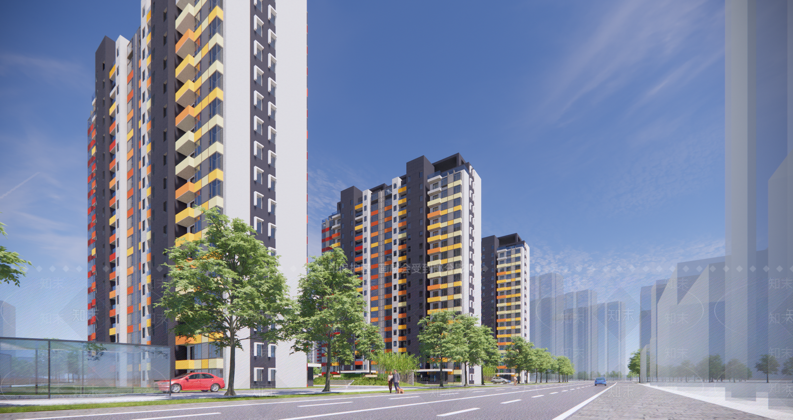 现代小区建筑SU模型下载【ID:1195060333】