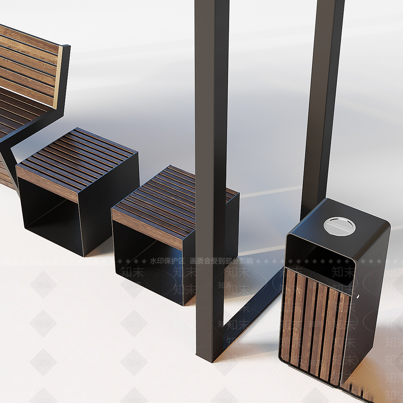 新中式现代户外椅3D模型下载【ID:1195060435】