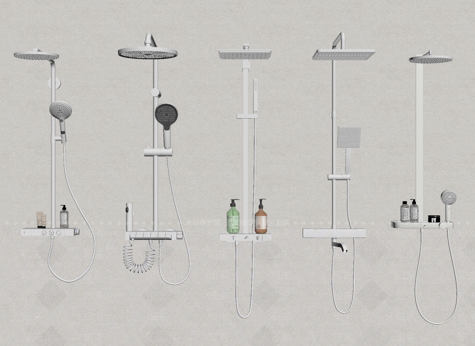 淋浴花洒SU模型下载【ID:1195061087】