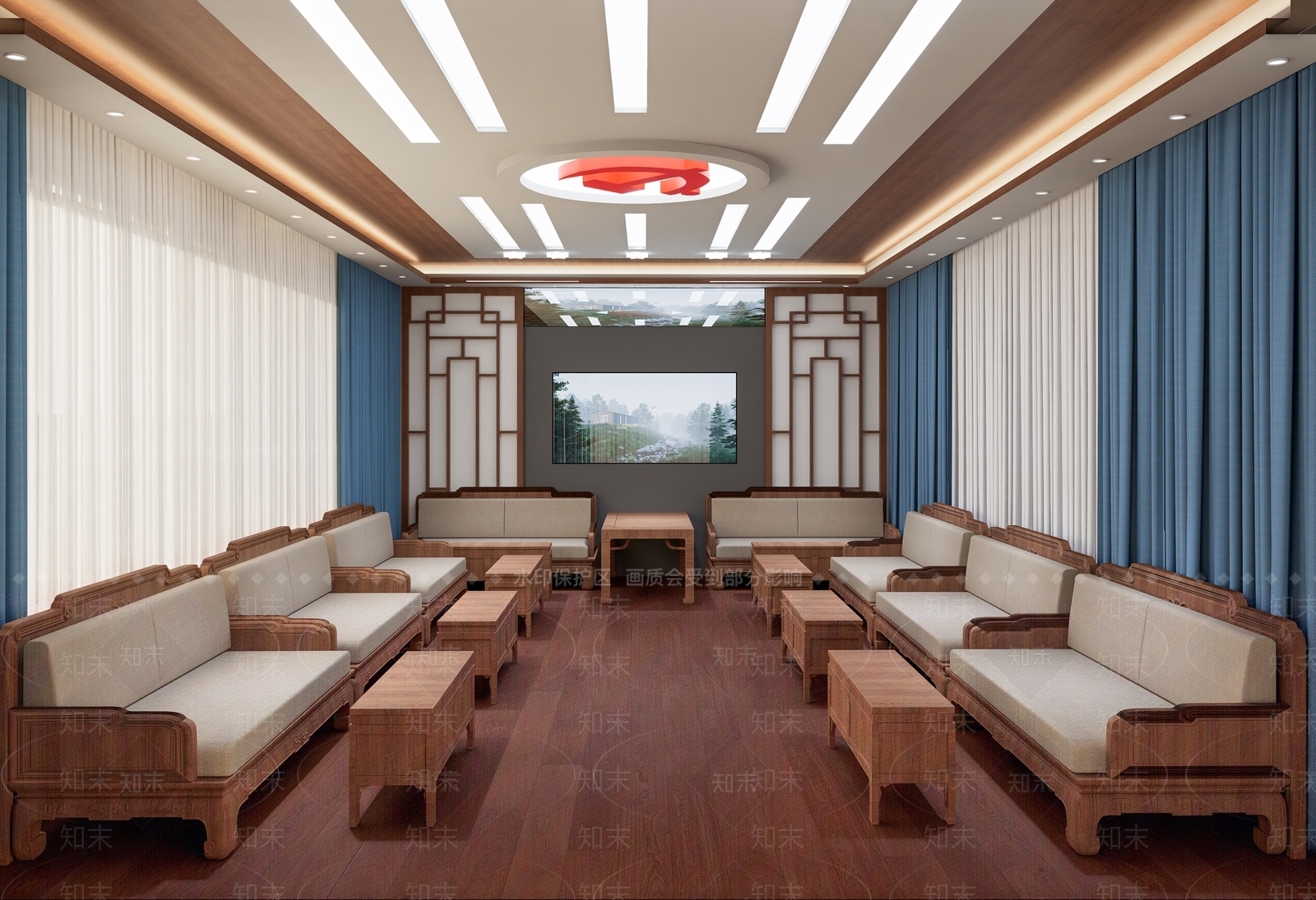 新中式其他文化空间SU模型下载【ID:1195062829】