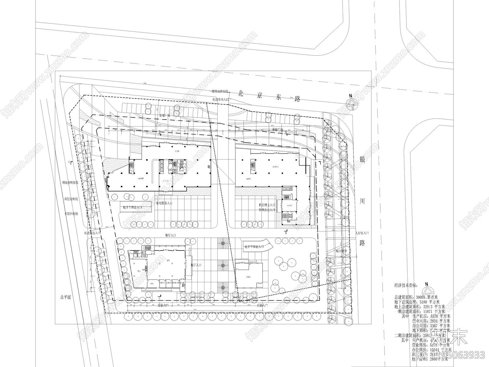 现代轻奢办公楼建筑cad施工图下载【ID:1195063933】