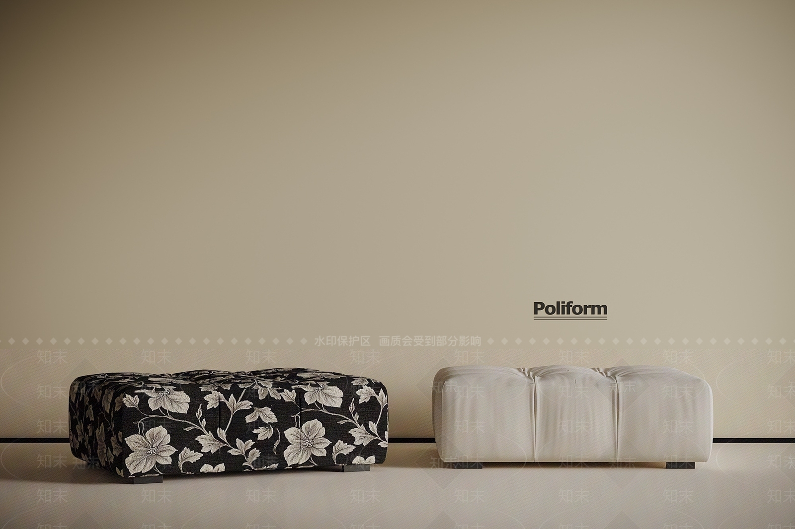 现代法式沙发凳SU模型下载【ID:1195065368】