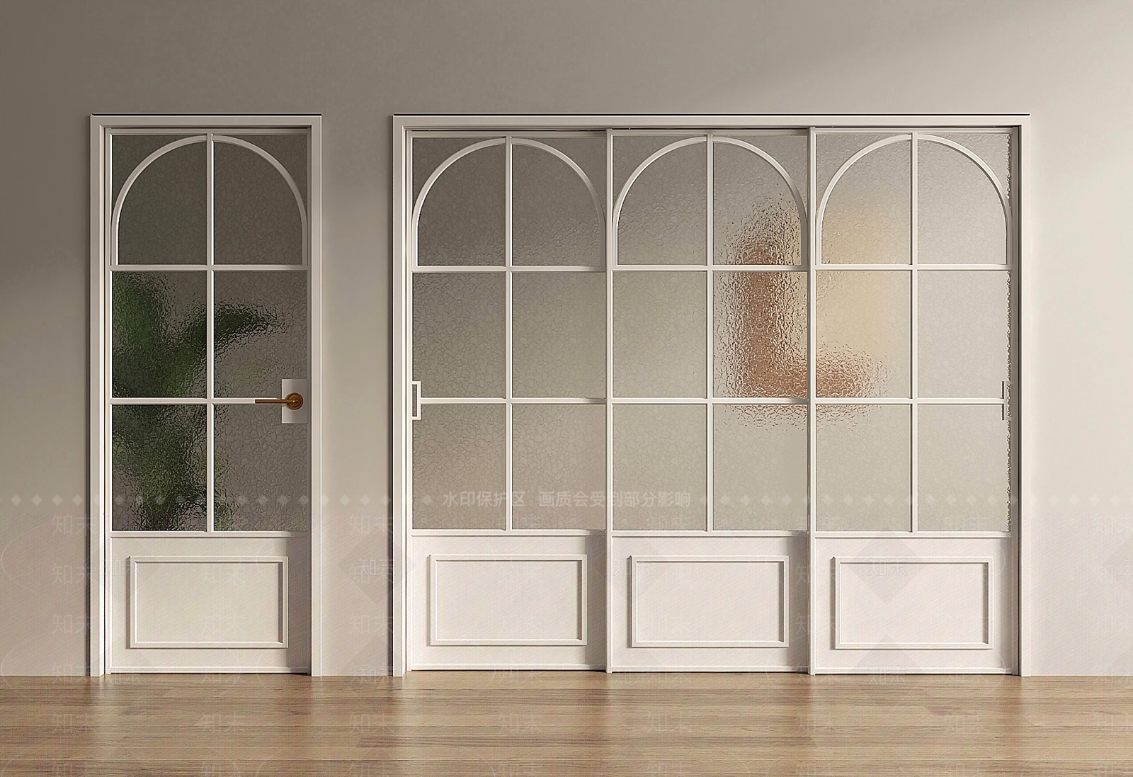 美式法式推拉门3D模型下载【ID:1195066681】