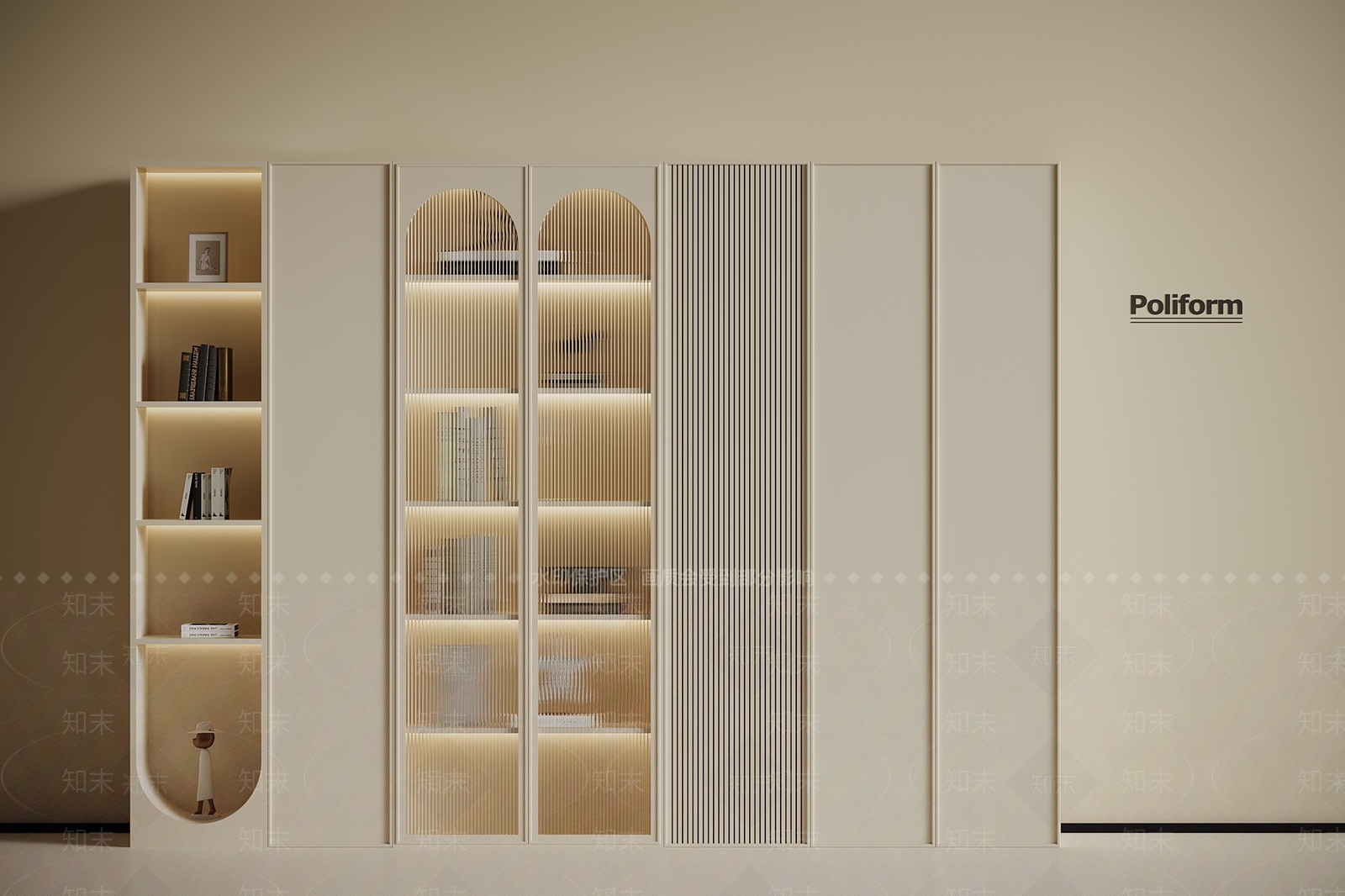 法式书柜3D模型下载【ID:1195067519】