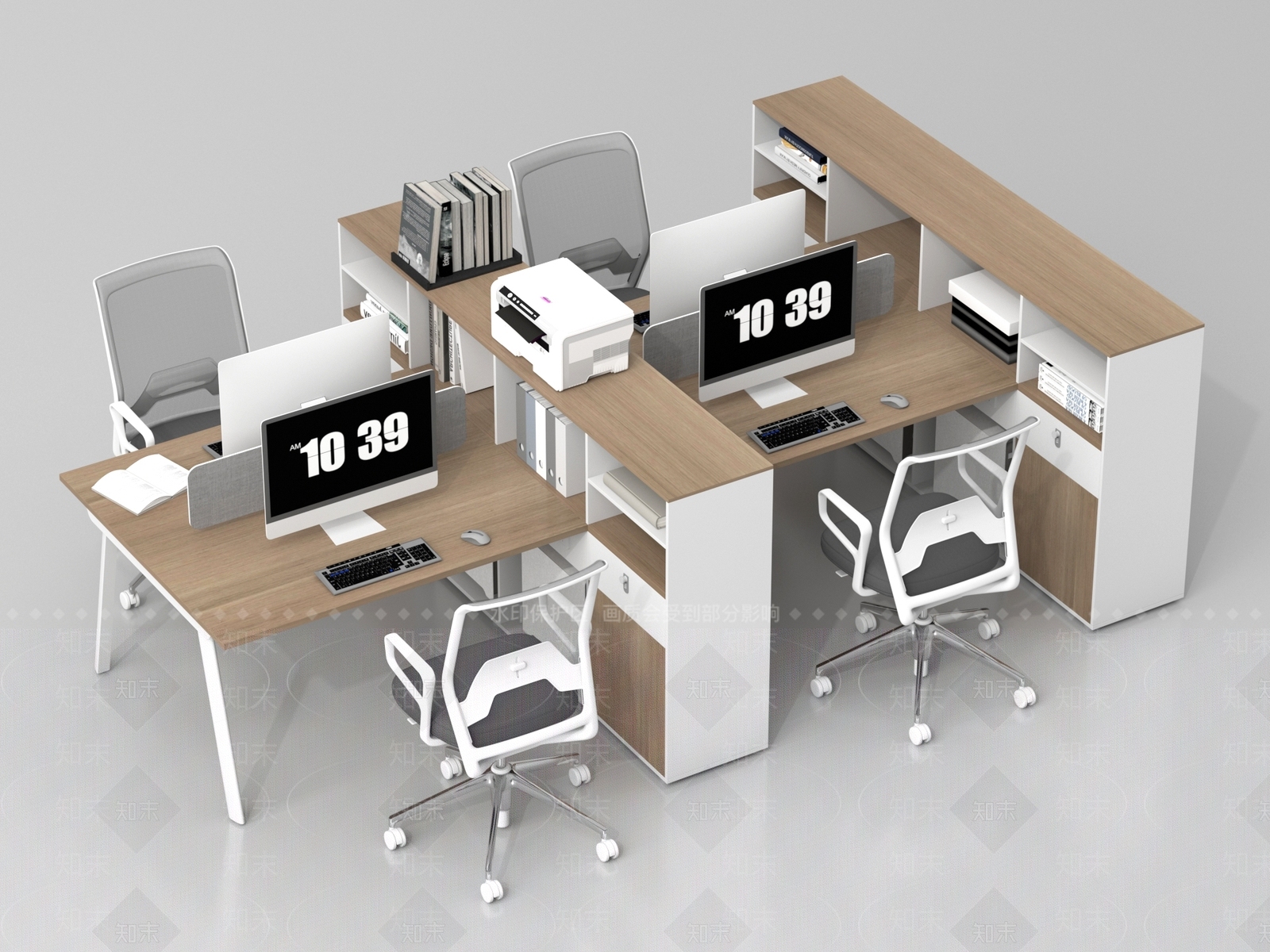 现代办公桌椅SU模型下载【ID:1195069116】