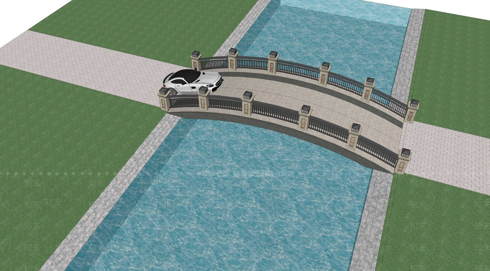 欧式景观桥SU模型下载【ID:1195069201】
