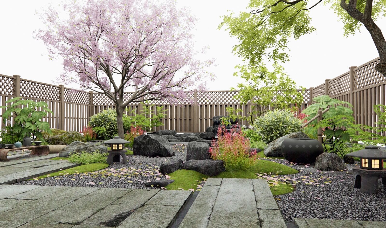 日式新中式庭院3D模型下载【ID:1195070535】