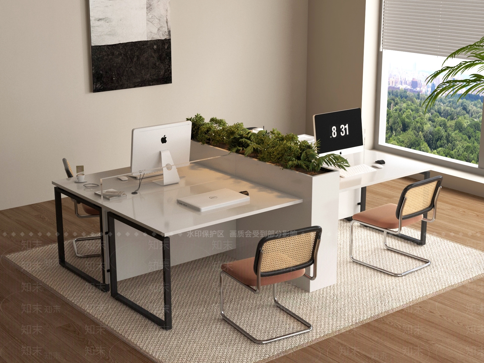 现代办公桌椅3D模型下载【ID:1195070500】