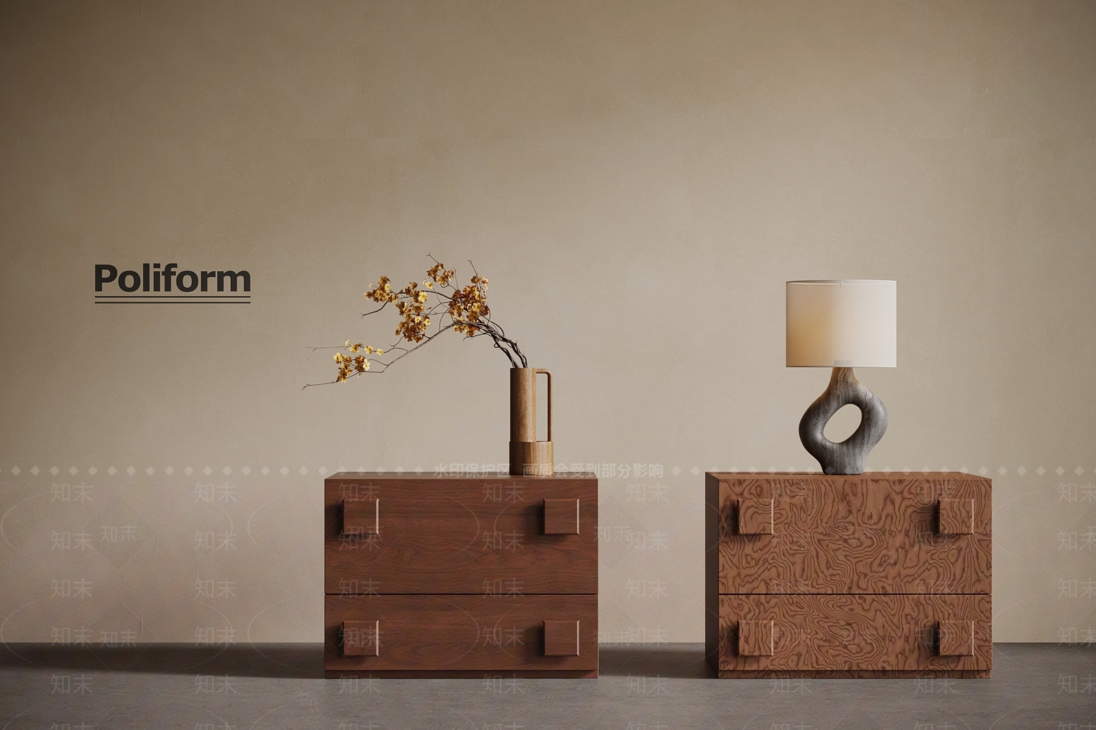 中古床头柜SU模型下载【ID:1195071803】