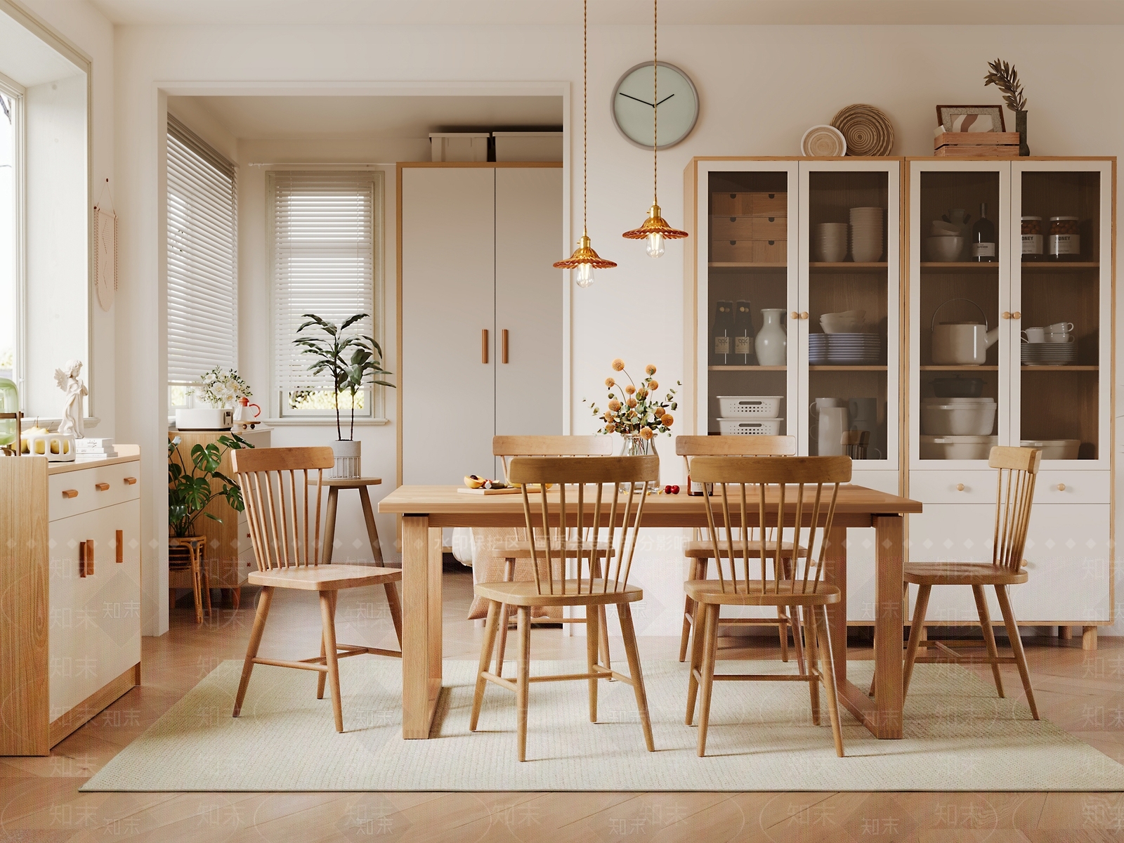 侘寂北欧餐桌3D模型下载【ID:1195073115】