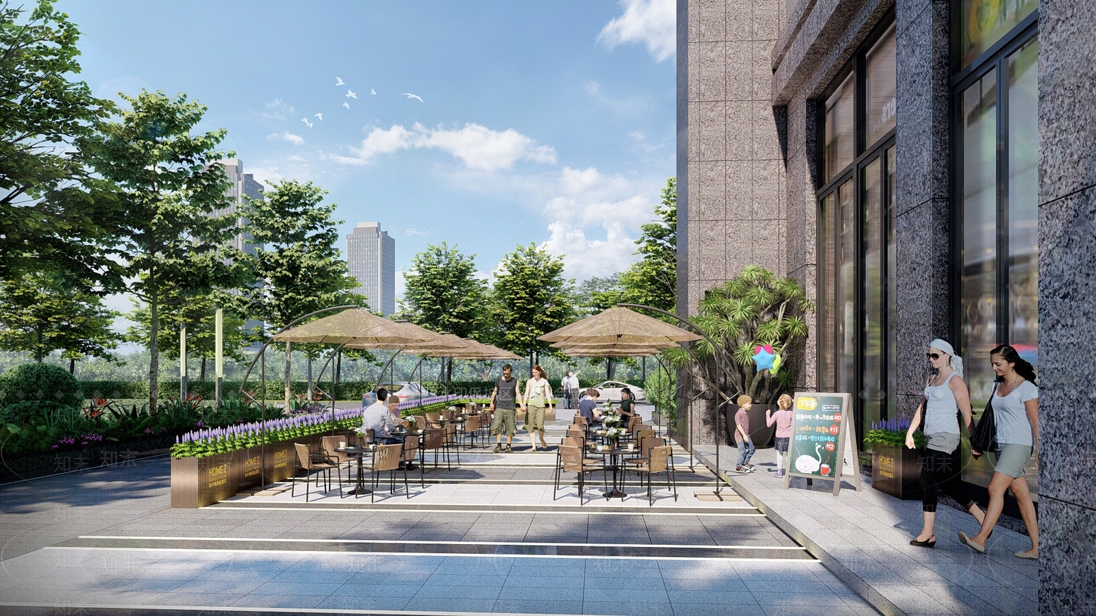 现代轻奢酒店建筑SU模型下载【ID:1195074789】