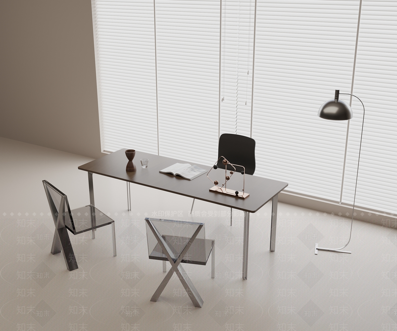 现代书桌椅3D模型下载【ID:1195074654】