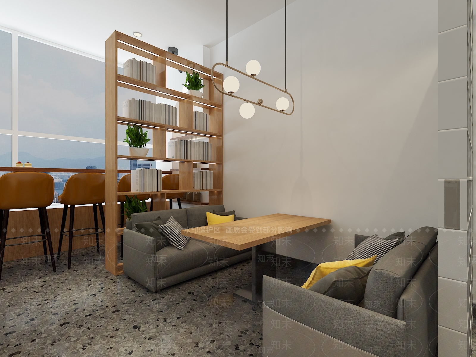 现代简约咖啡厅3D模型下载【ID:1195080478】