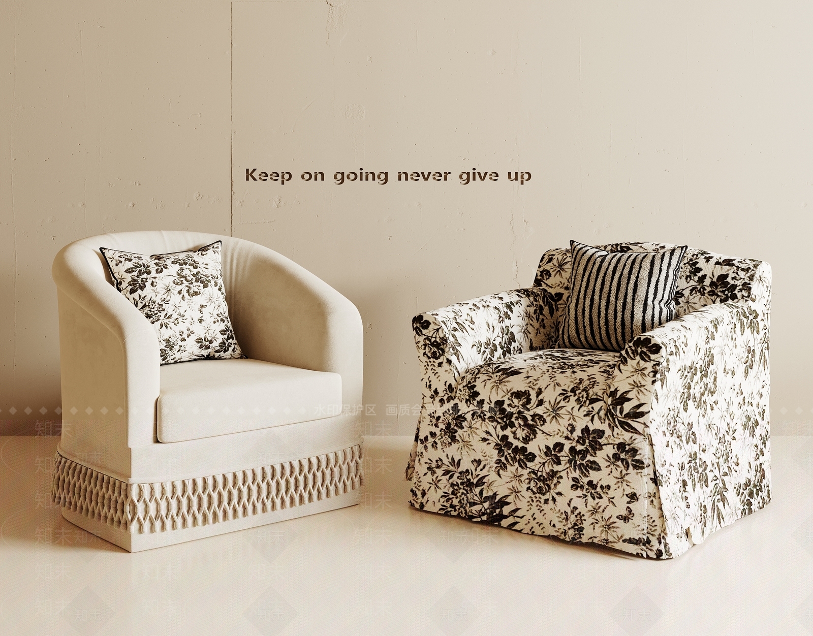 美式复古单人沙发3D模型下载【ID:1195079144】