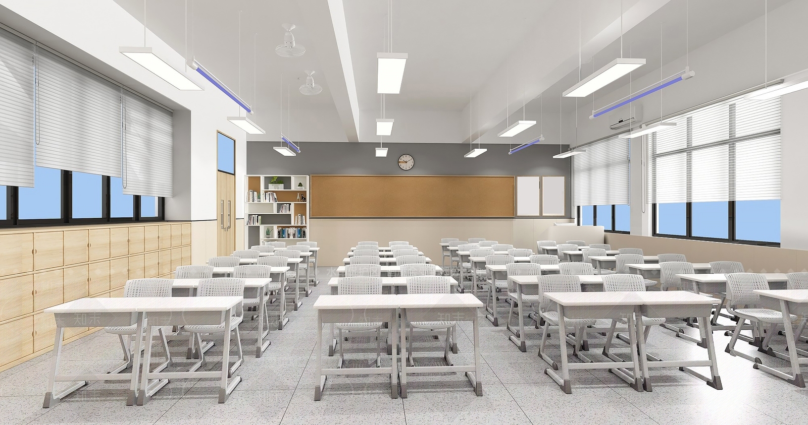现代极简教室3D模型下载【ID:1195080626】