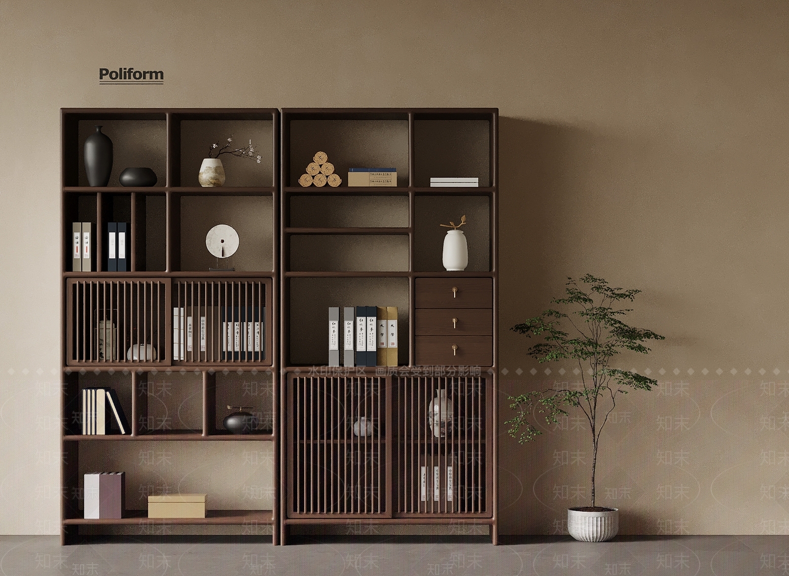 新中式博古架SU模型下载【ID:1195082229】