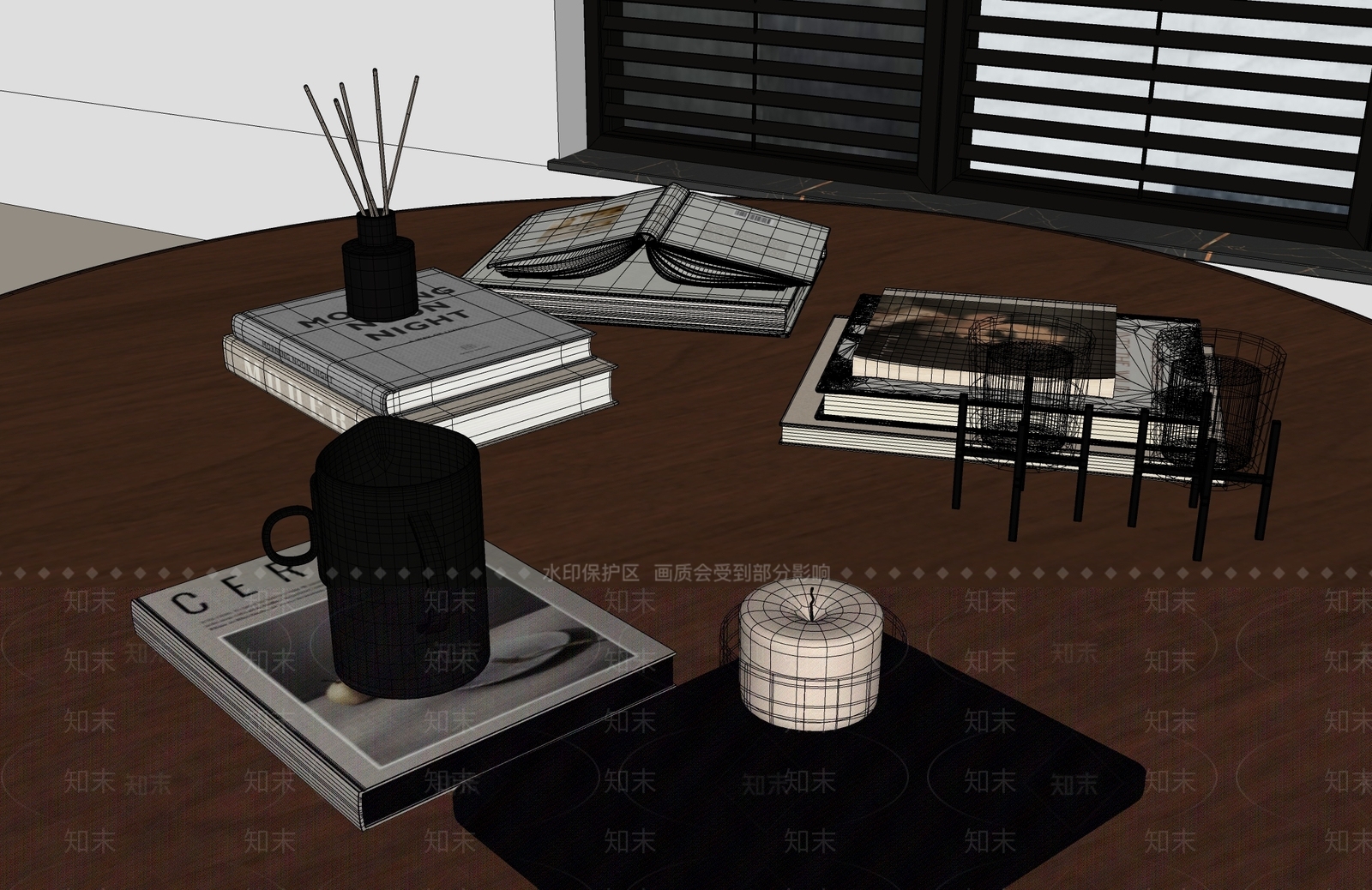 现代意式摆件组合SU模型下载【ID:1195084955】