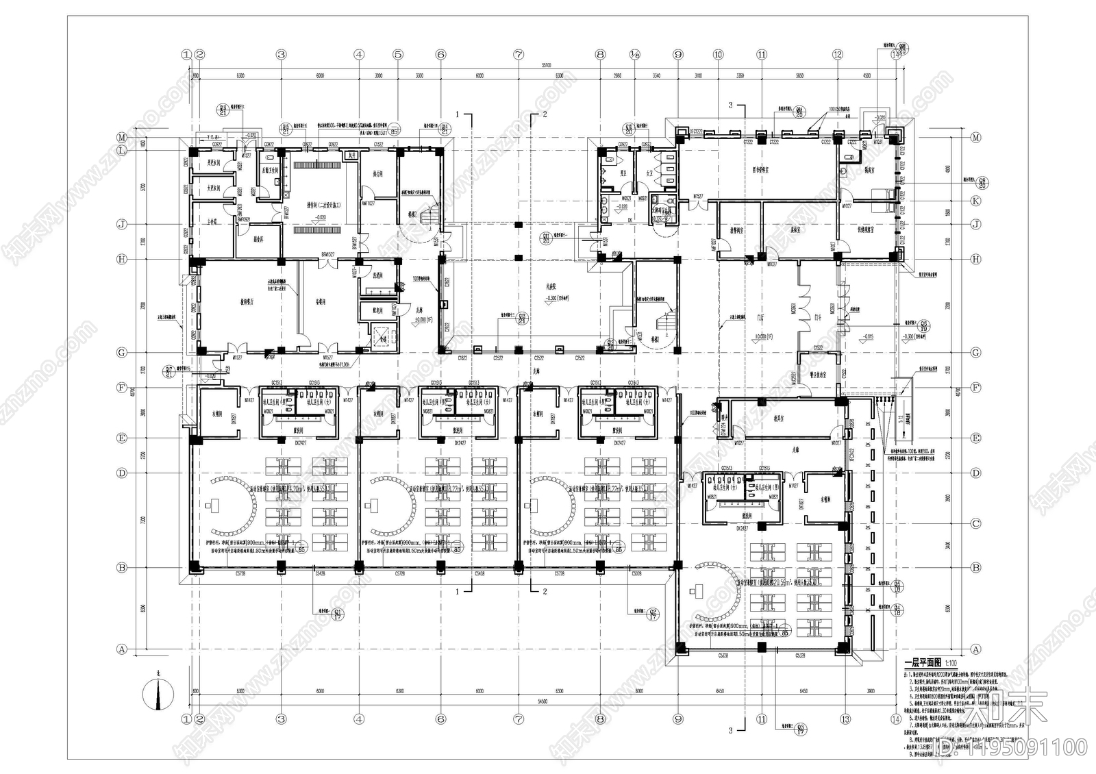 现代幼儿园建筑施工图下载【ID:1195091100】