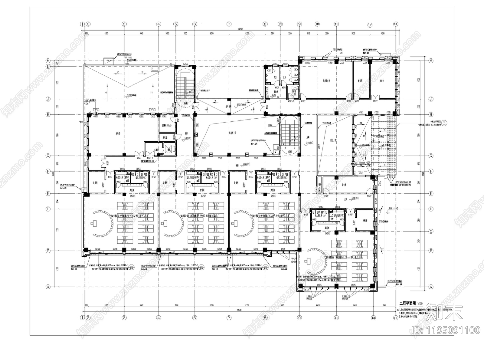 现代幼儿园建筑cad施工图下载【ID:1195091100】