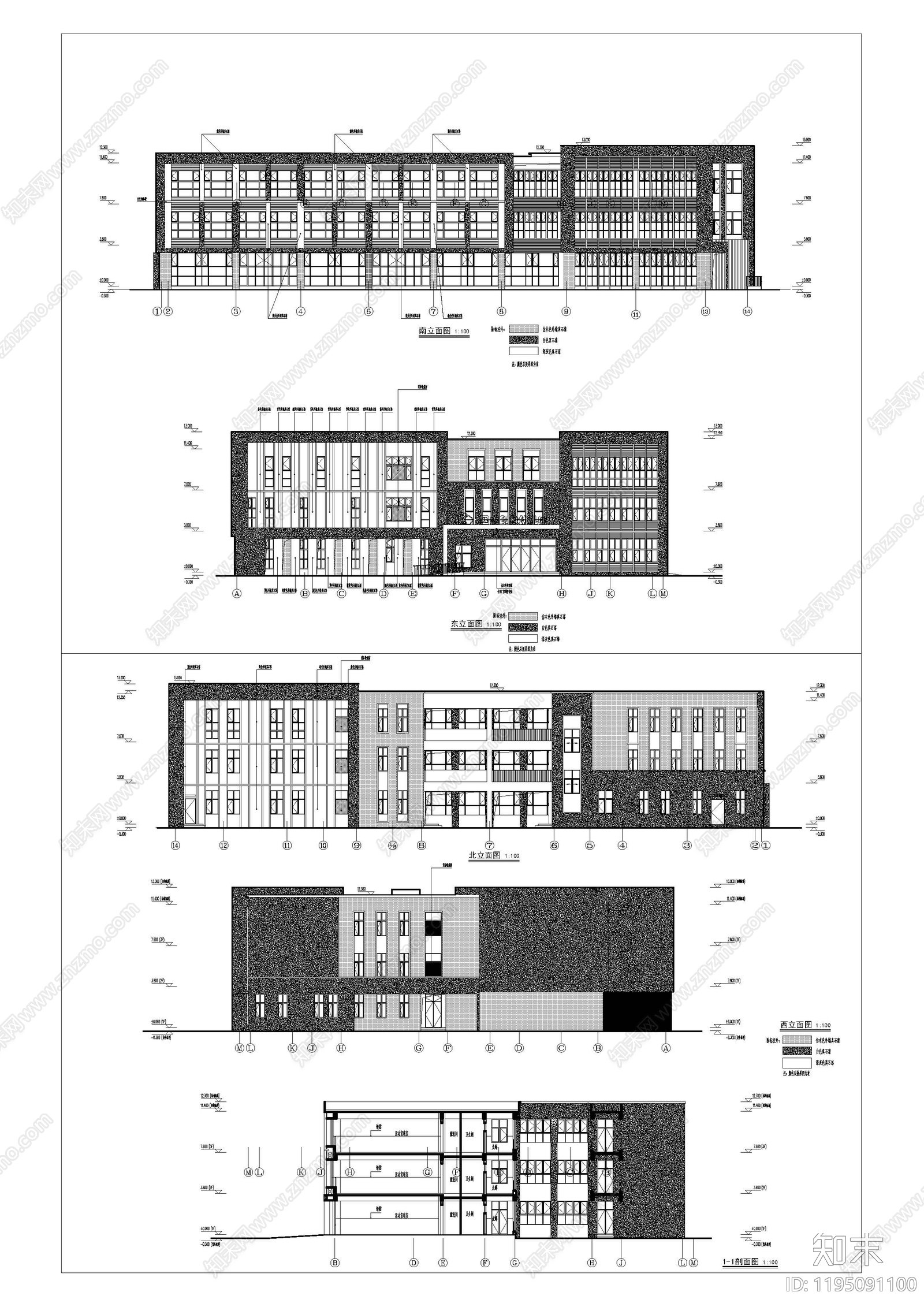 现代幼儿园建筑cad施工图下载【ID:1195091100】