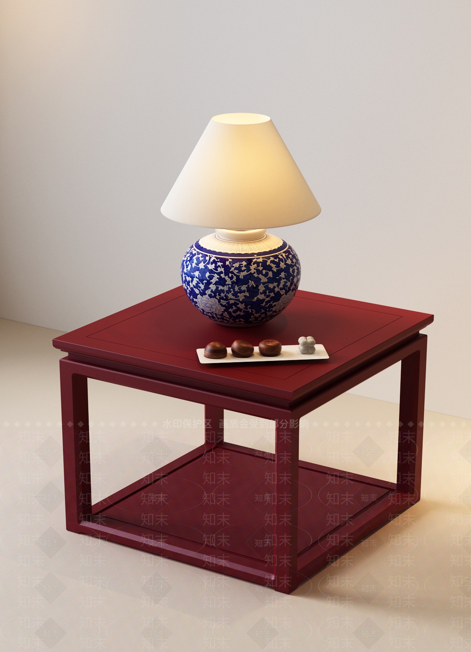现代新中式台灯3D模型下载【ID:1195092513】
