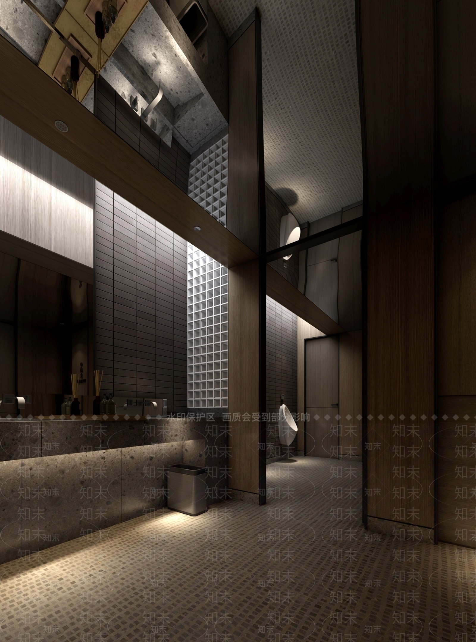 轻奢复古公共卫生间SU模型下载【ID:1195092558】