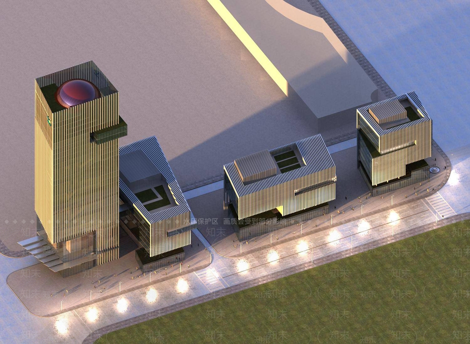 现代办公楼3D模型下载【ID:1195092525】