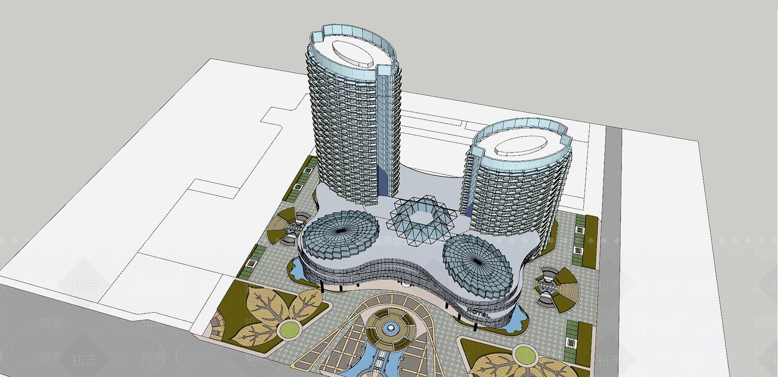 现代其他商业建筑SU模型下载【ID:1195094834】