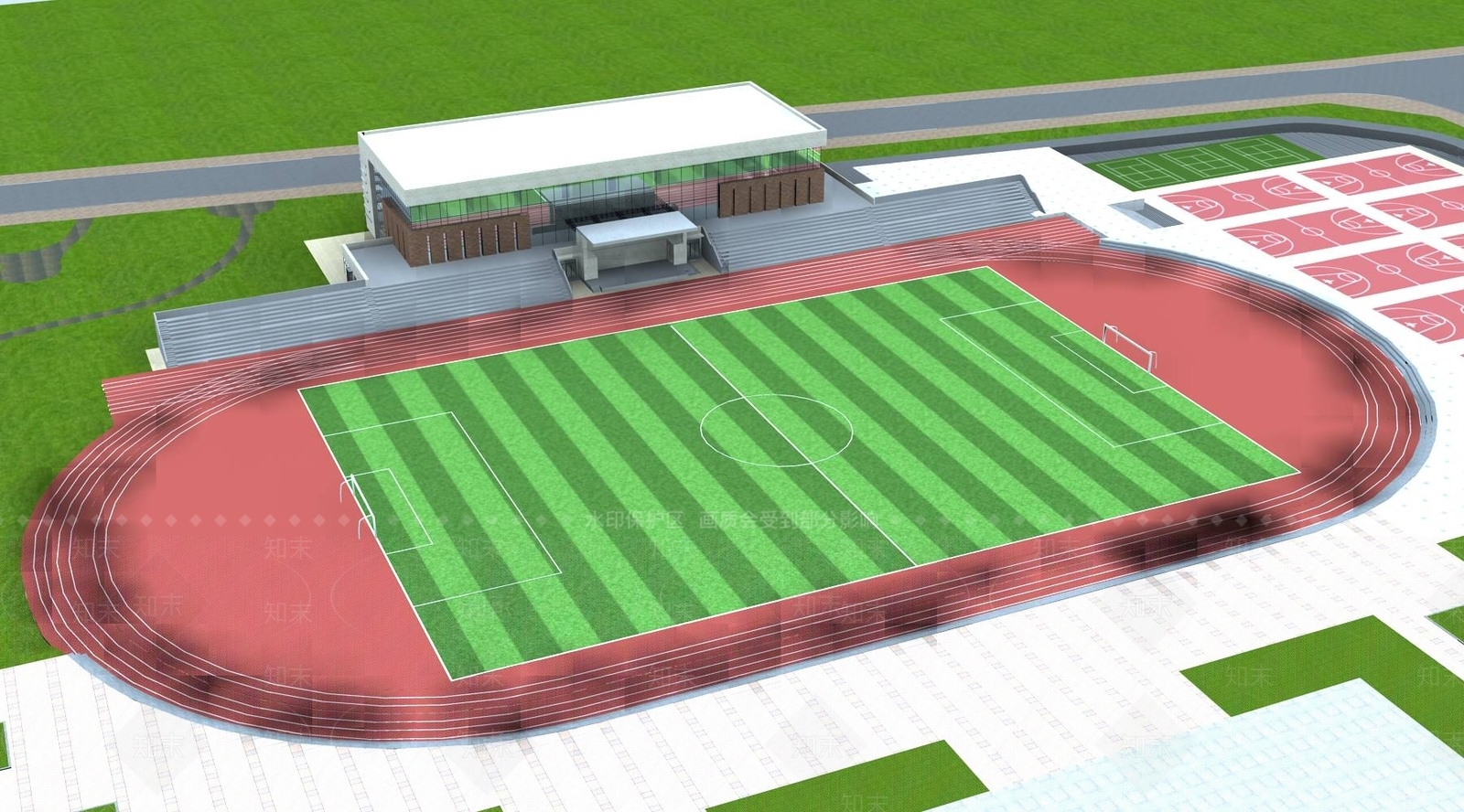 现代学校外观3D模型下载【ID:1195095946】