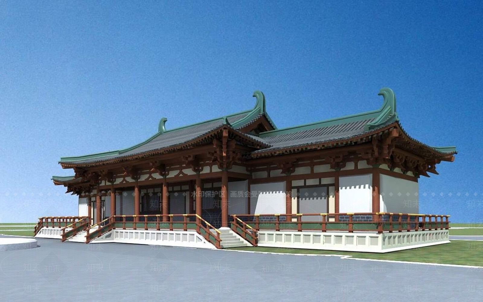 中式古建3D模型下载【ID:1195096294】