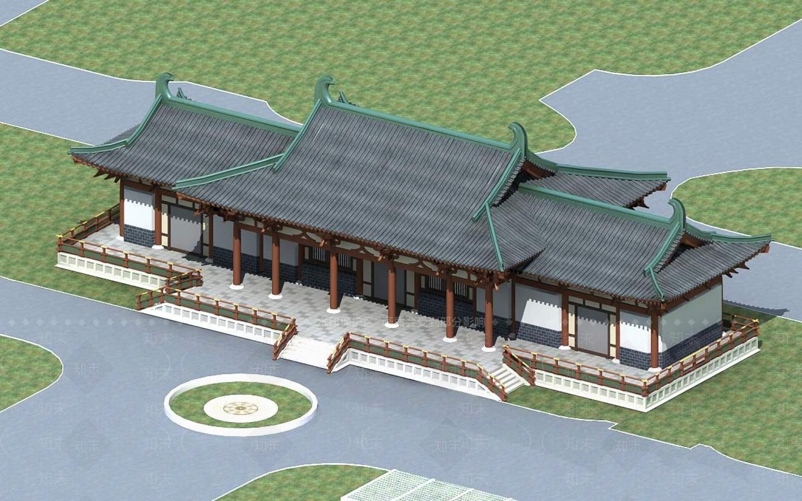 中式古建3D模型下载【ID:1195096294】