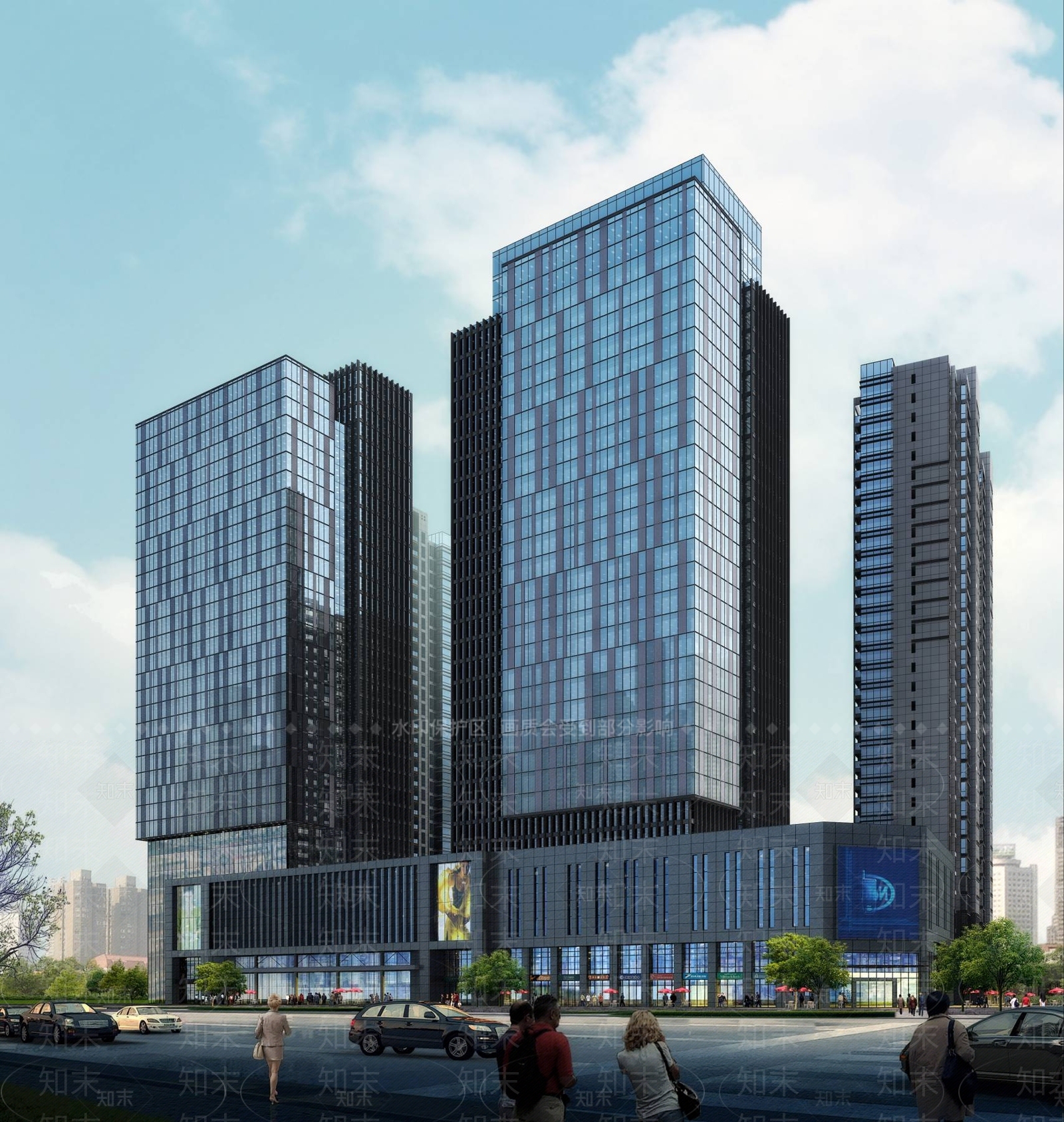 现代商场外观3D模型下载【ID:1195096881】
