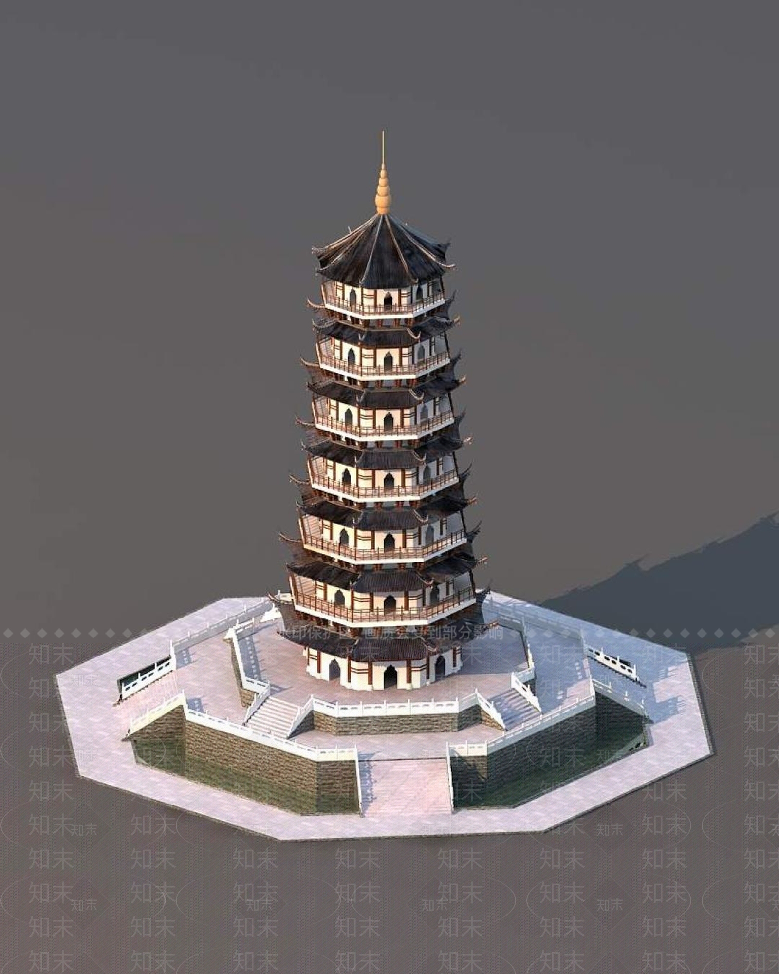 中式古建3D模型下载【ID:1195097017】