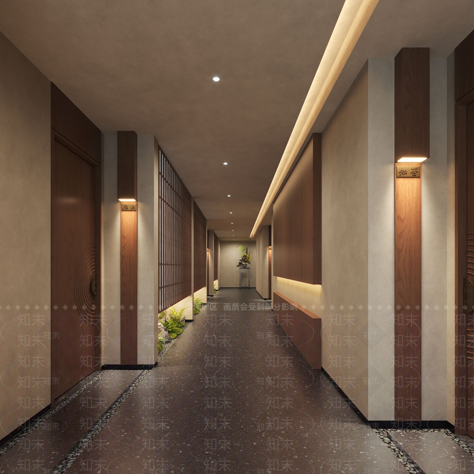 新中式走廊3D模型下载【ID:1195104650】