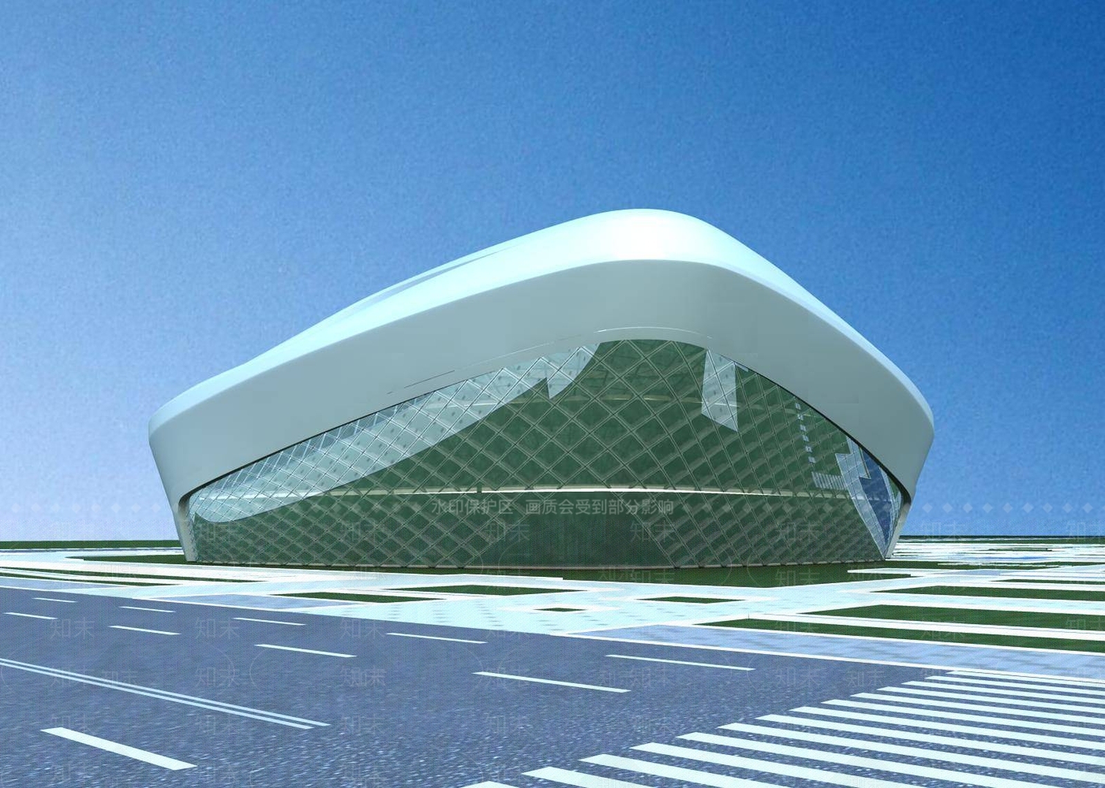 现代体育馆外观3D模型下载【ID:1195098318】