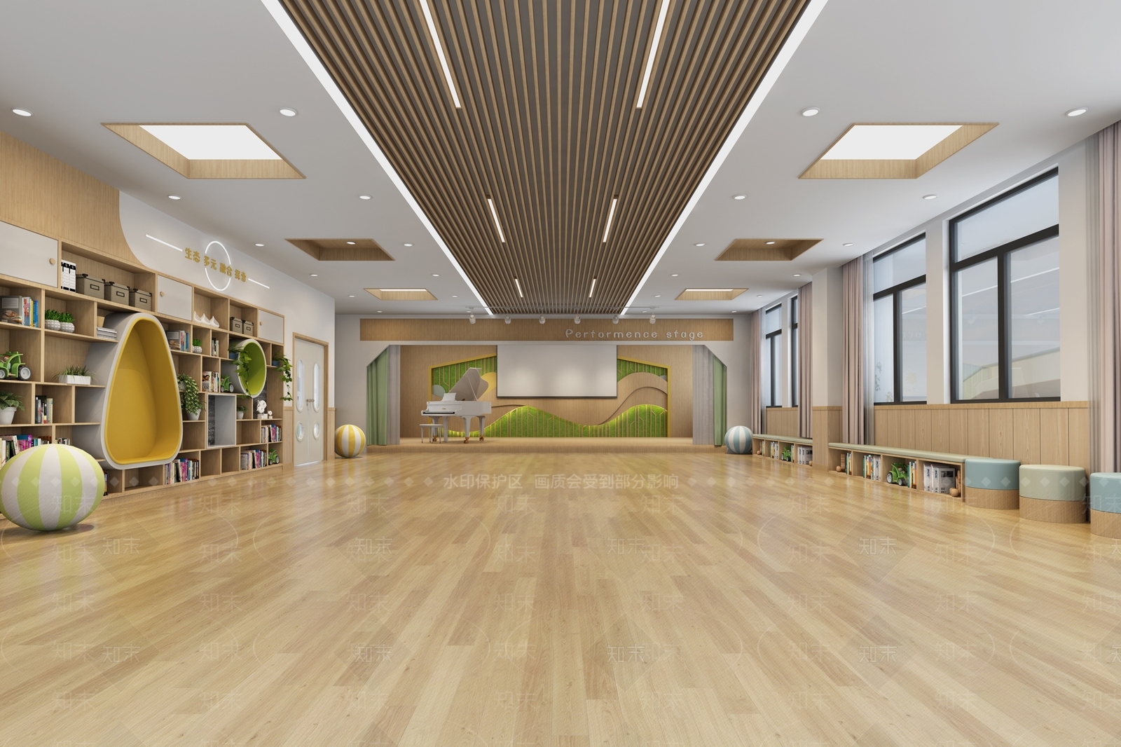 现代新中式幼儿园3D模型下载【ID:1195099190】