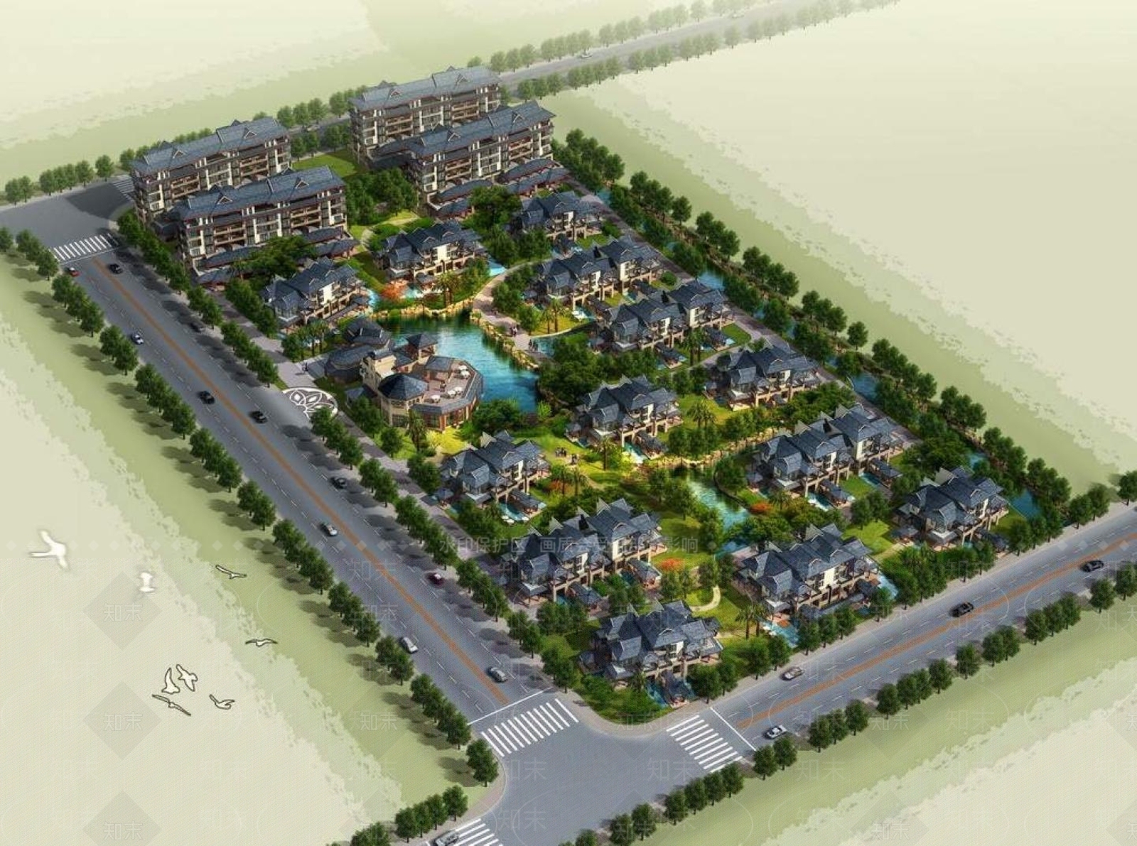欧式别墅外观3D模型下载【ID:1195099111】